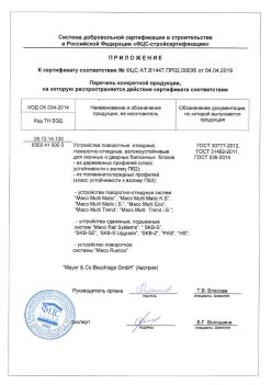 2019.04.04 Гусь-Хрустальный - Приложение к сертификату устройства поворотные, откидные, поворотно-откидные, взломоустойчивые. ГОСТ 30777-2012